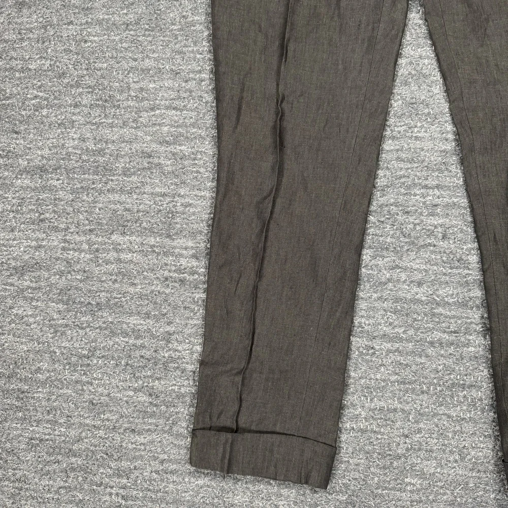 Banana Republic Tapered Fit 30x30 Brown 100% Linen Adjustable Waist Formal Cuff